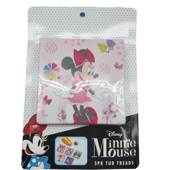 Disney Minnie Mouse 5pk Anti-Slip Tub Treads For Bathtub - Picture 1 of 4